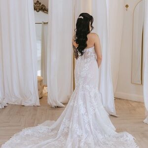 Maggie Sottero Lace Strapless Mermaid Wedding Dress
